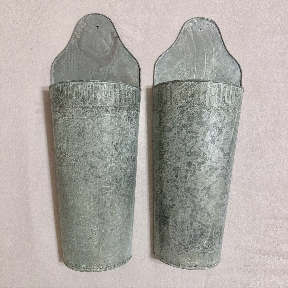 Magnolia by Joanna Gaines Galvanized Metal Wall Stella Hanging Pockets. Set of 2
